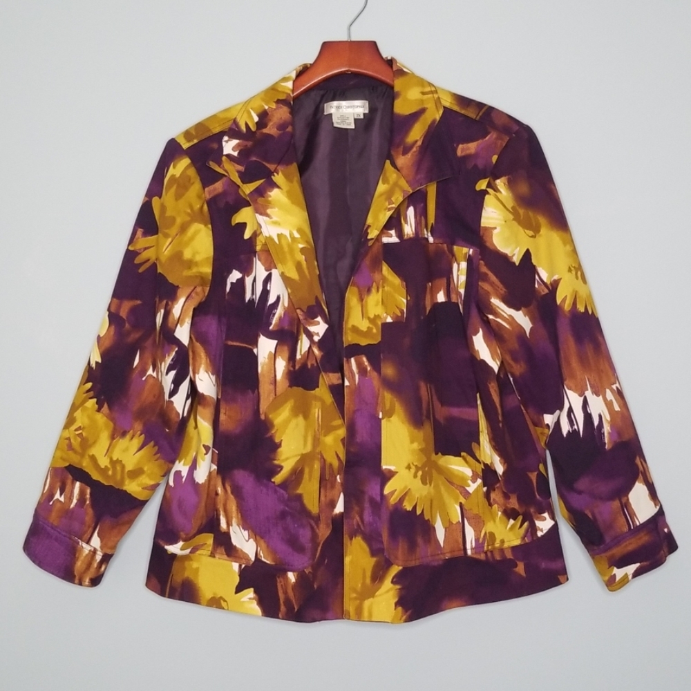 {Patrick Christopher} Purple Gold Abstract Jacket